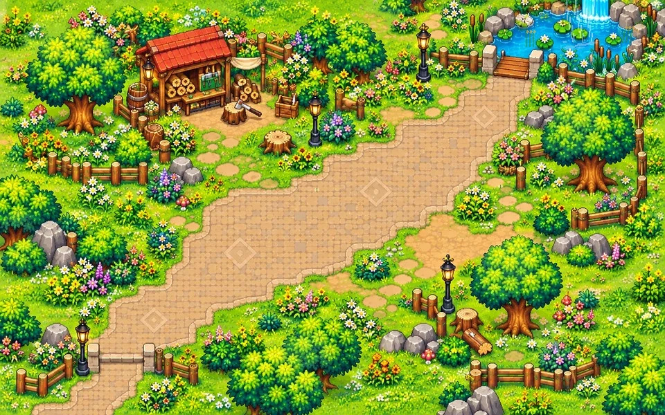 Grassland forest environment artwork