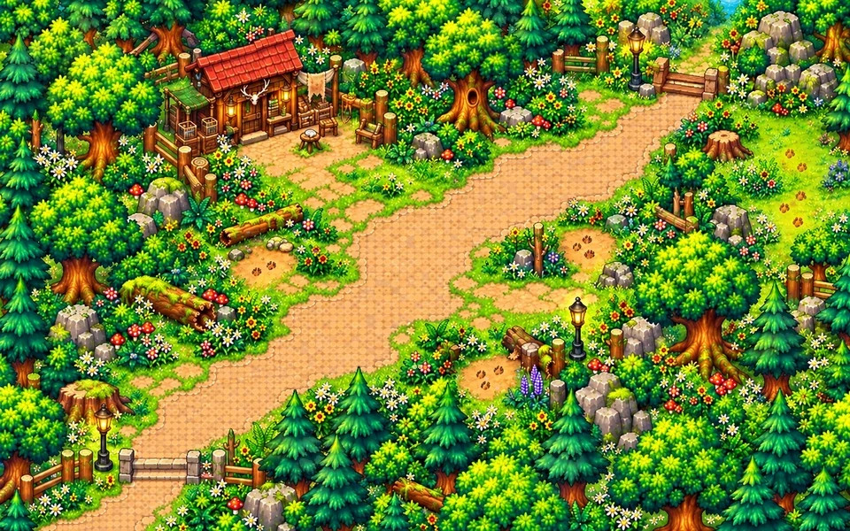 Grassland hunting environment artwork