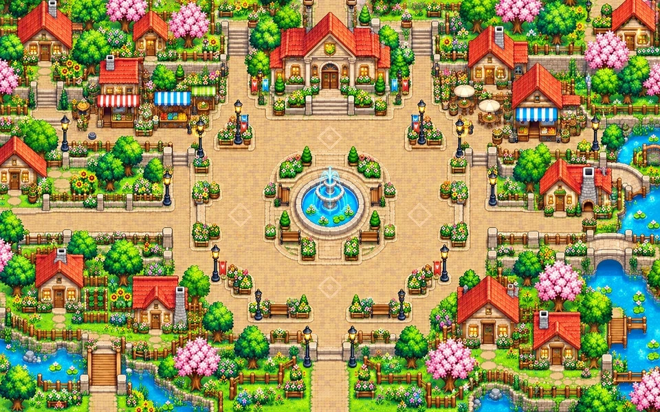 Grassland new city environment artwork
