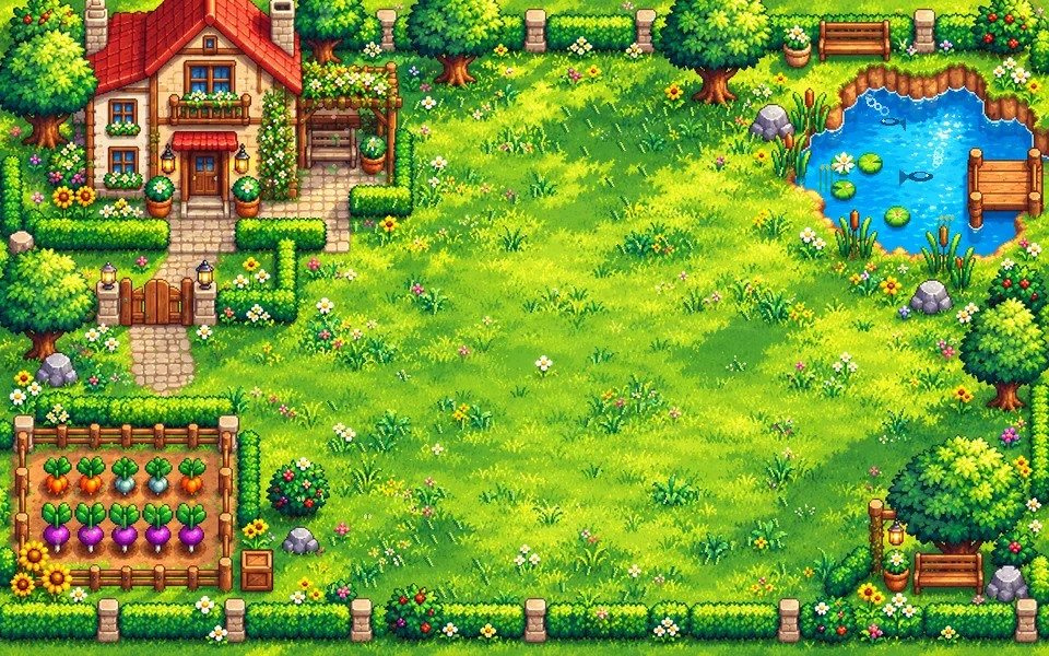 Grassland yard 3 environment artwork